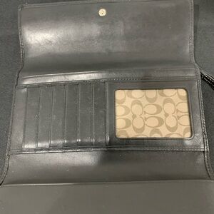 Coach Black Wallet with Signature Pattern